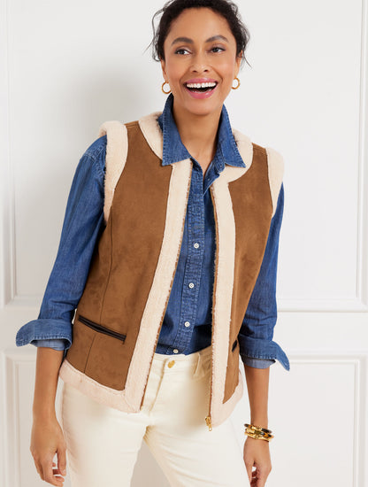 Talbots FAUX SHEARLING VEST
