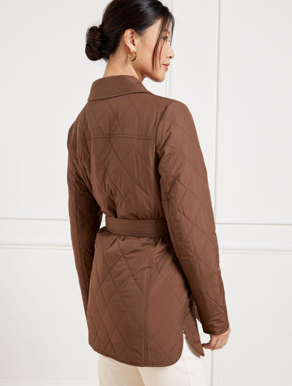 Talbots BELTED QUILTED SHIRT JACKET