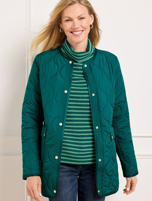 Talbots QUILTED COLLARLESS COAT