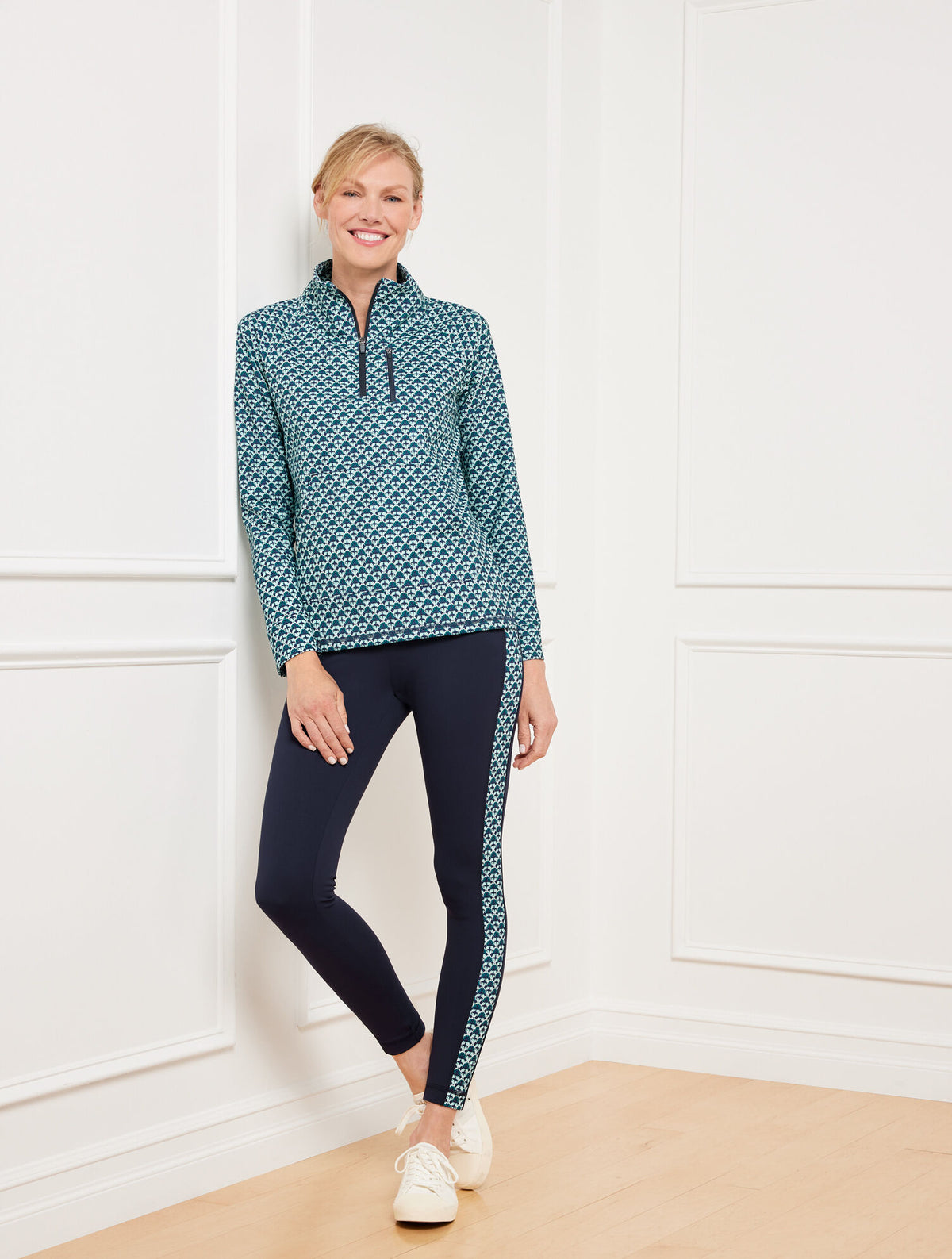 Talbots OUT & ABOUT HALF-ZIP PULLOVER - FASCINATING SCALLOP