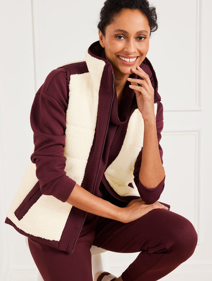 Talbots REVERSIBLE SHERPA PUFFER VEST