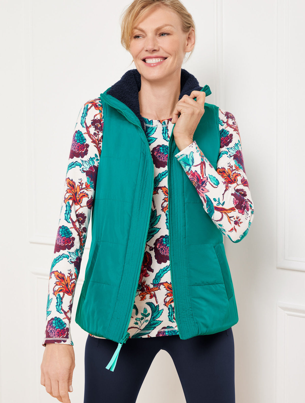 Talbots REVERSIBLE SHERPA PUFFER VEST