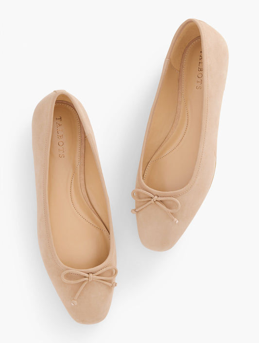Talbots TINSLEY BOW SUEDE BALLET FLATS
