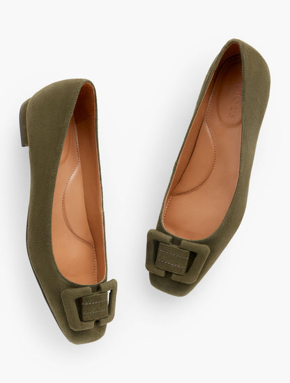Talbots SUTTON SUEDE BUCKLE FLATS