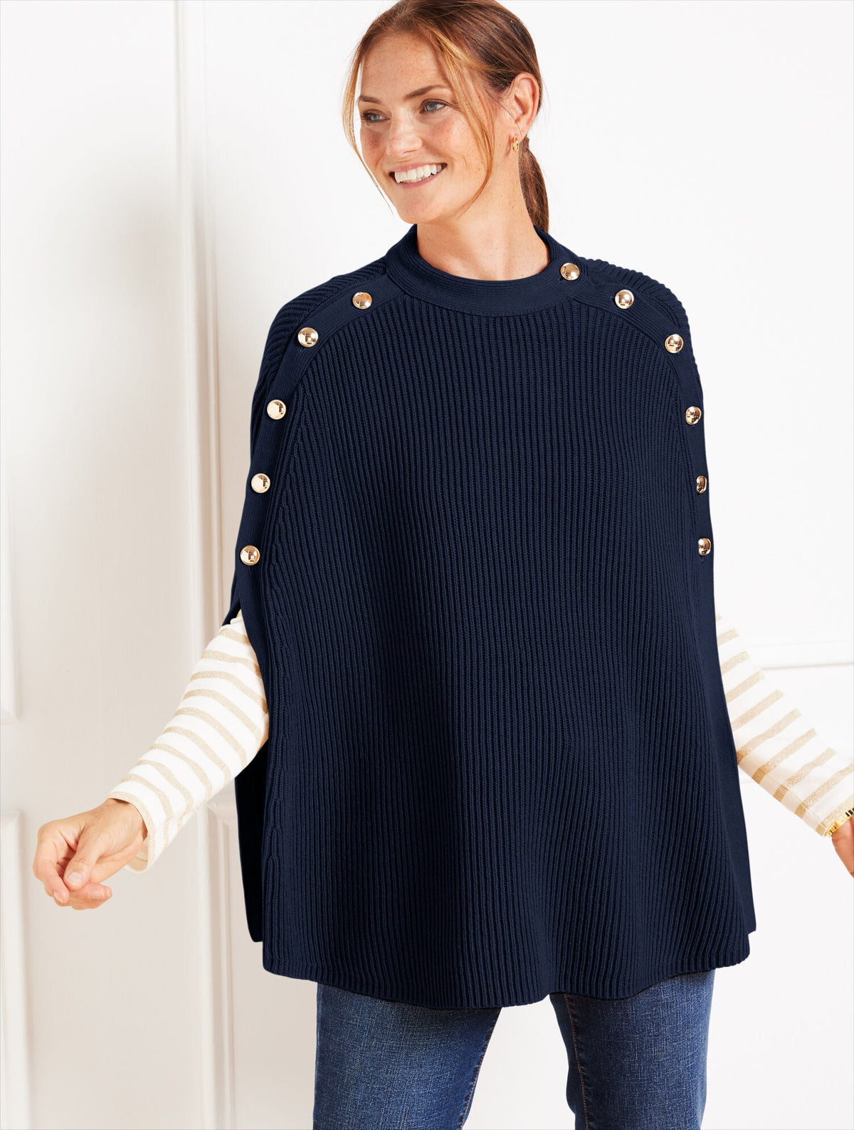 Talbots BUTTON PONCHO