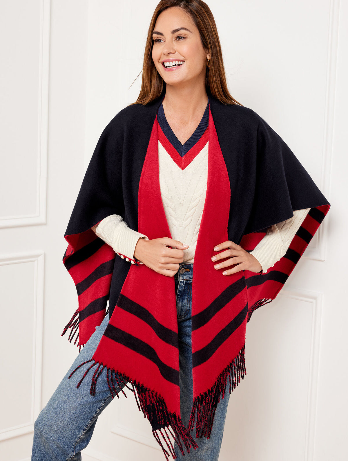 Talbots REVERSIBLE DOUBLE FACE RUANA