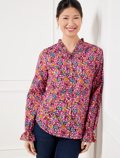 Talbots RUFFLE TOP - GATHERED LEAVES