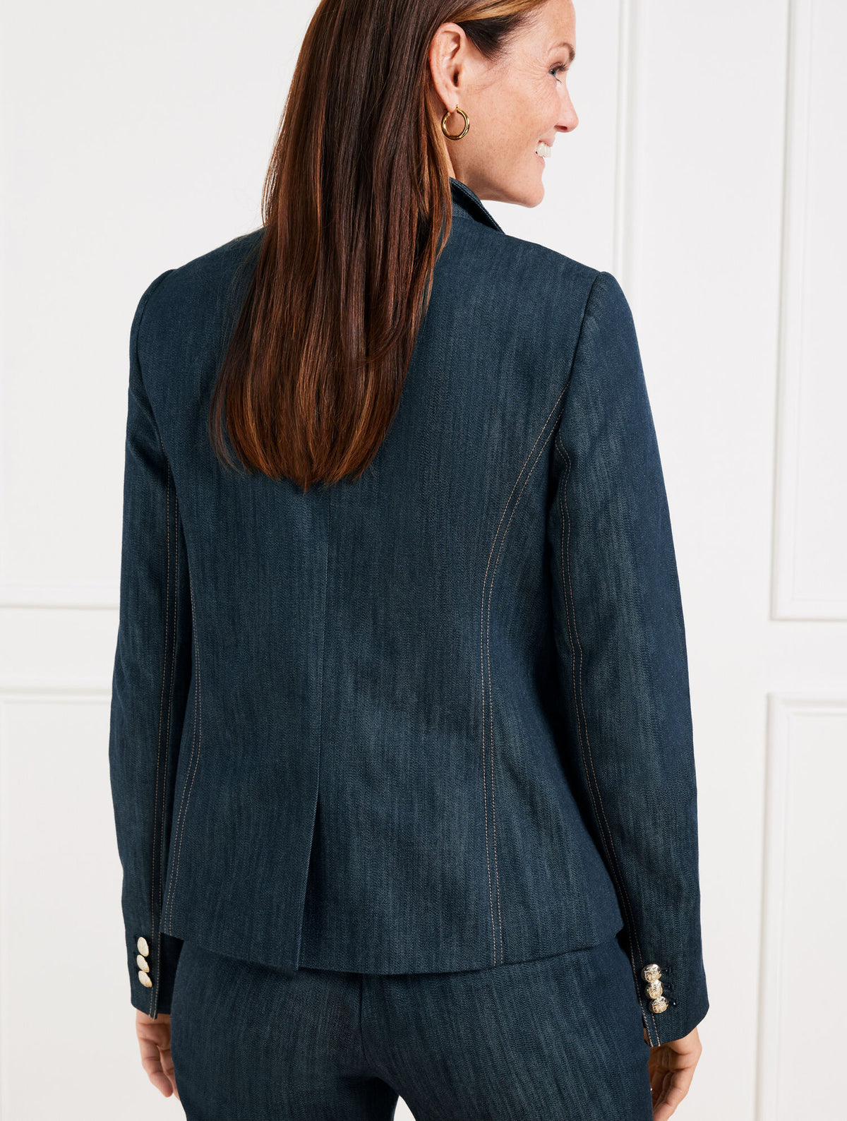 Talbots REFINED DENIM DOUBLE BREASTED BLAZER