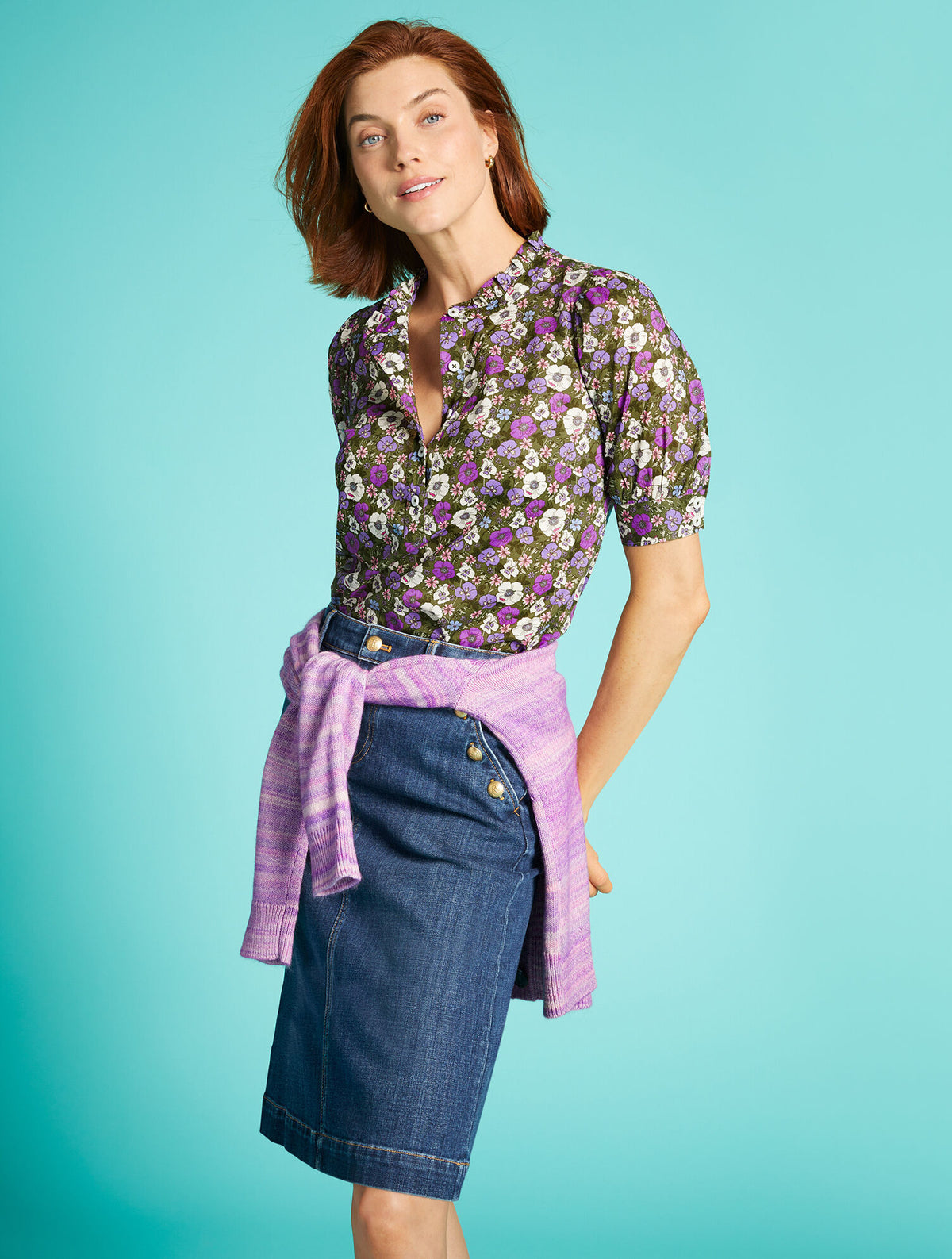 Talbots V-NECK CARDIGAN - SPACE DYE