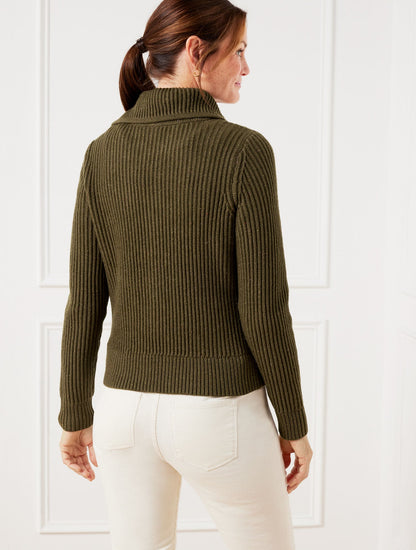 Talbots POINTELLE KNIT SWEATER JACKET - TWEED