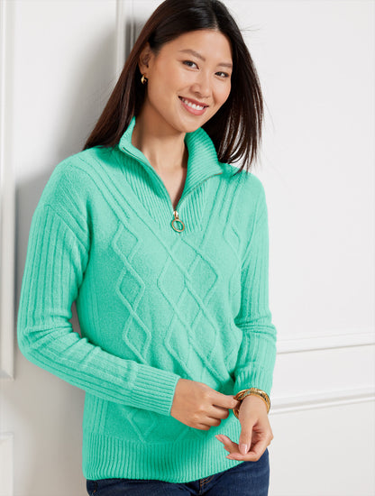 Talbots CABLE KNIT HALF-ZIP SWEATER