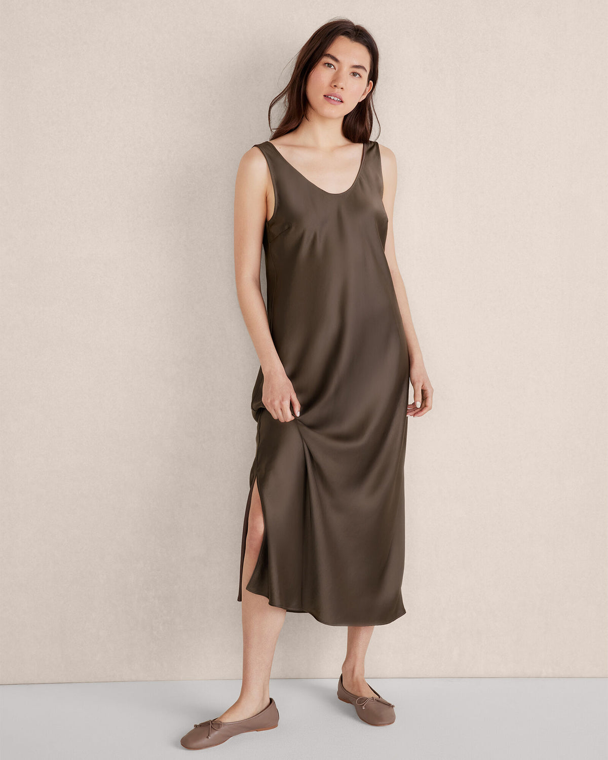 Talbots FLOWY BIAS CUT MIDI DRESS