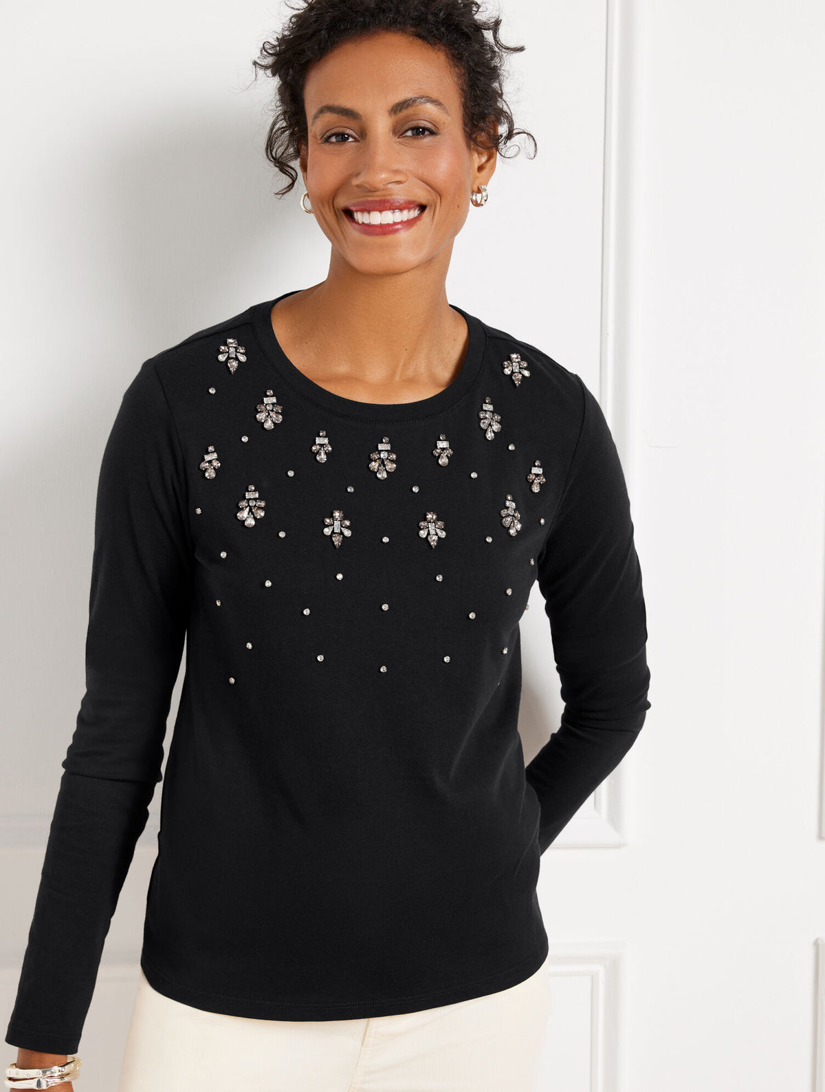 Talbots EMBELLISHED CREWNECK TEE