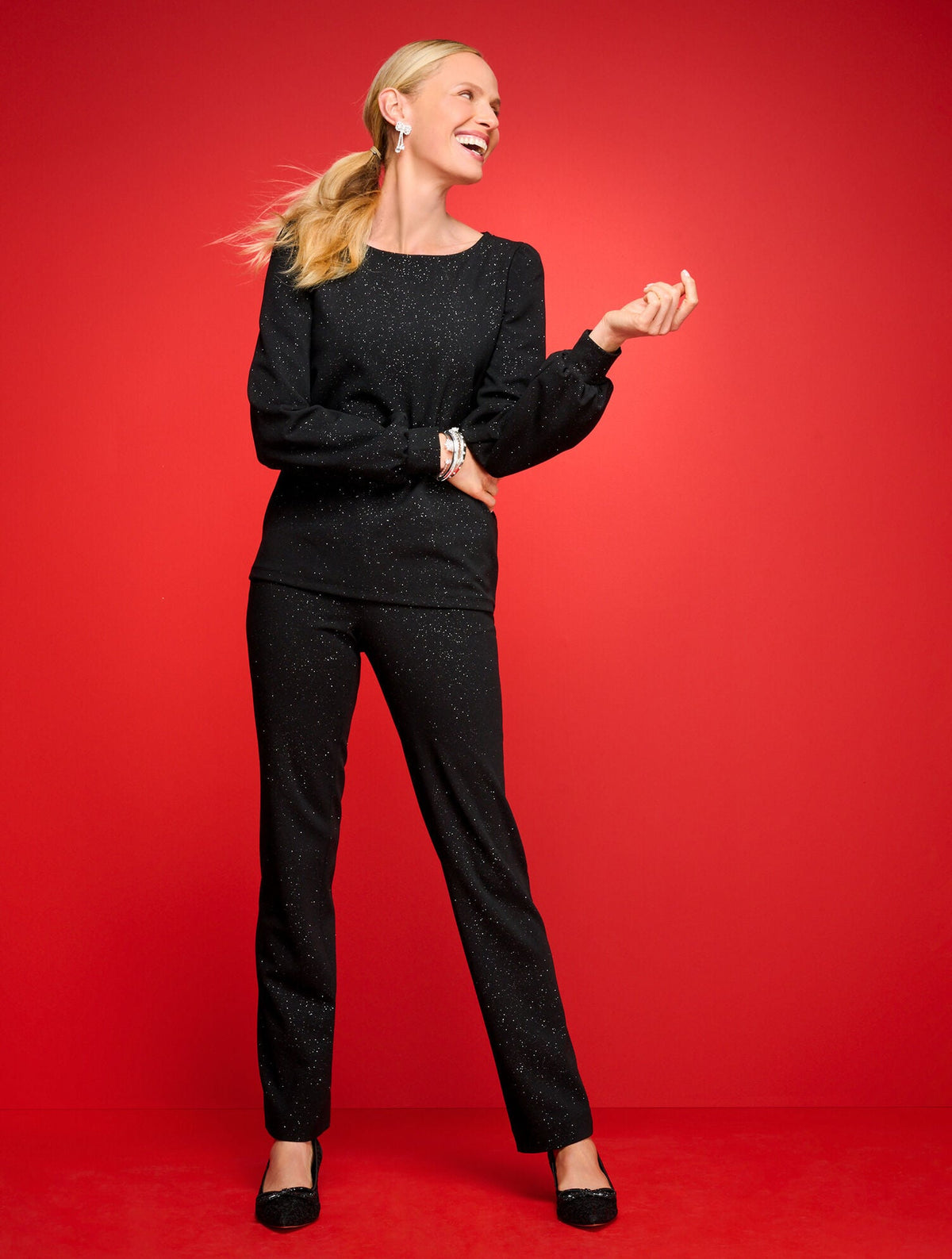Talbots STRAIGHT LEG SPARKLE KNIT PANTS