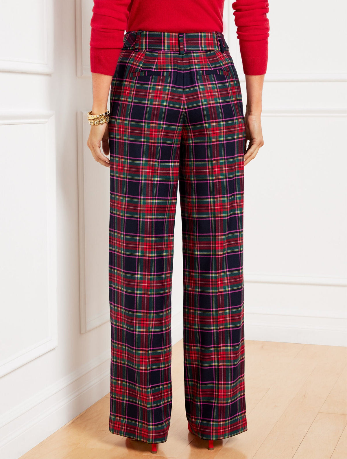 Talbots TALBOTS GREENWICH WIDE LEG PANTS - DASHING PLAID