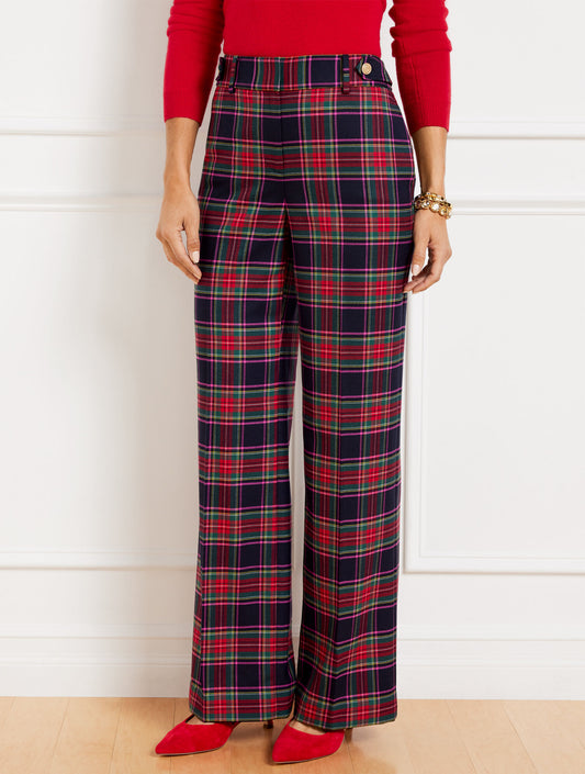 Talbots TALBOTS GREENWICH WIDE LEG PANTS - DASHING PLAID