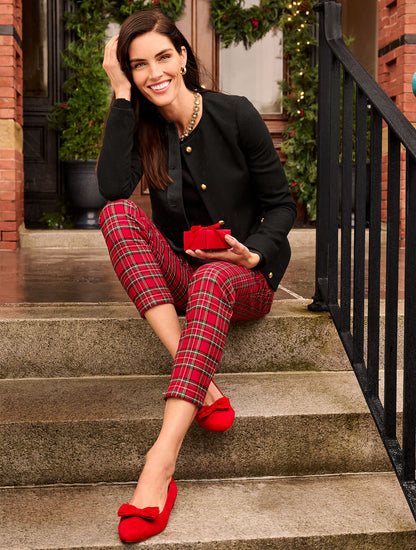 Talbots TAPERED ANKLE PANTS - APPLE CIDER PLAID
