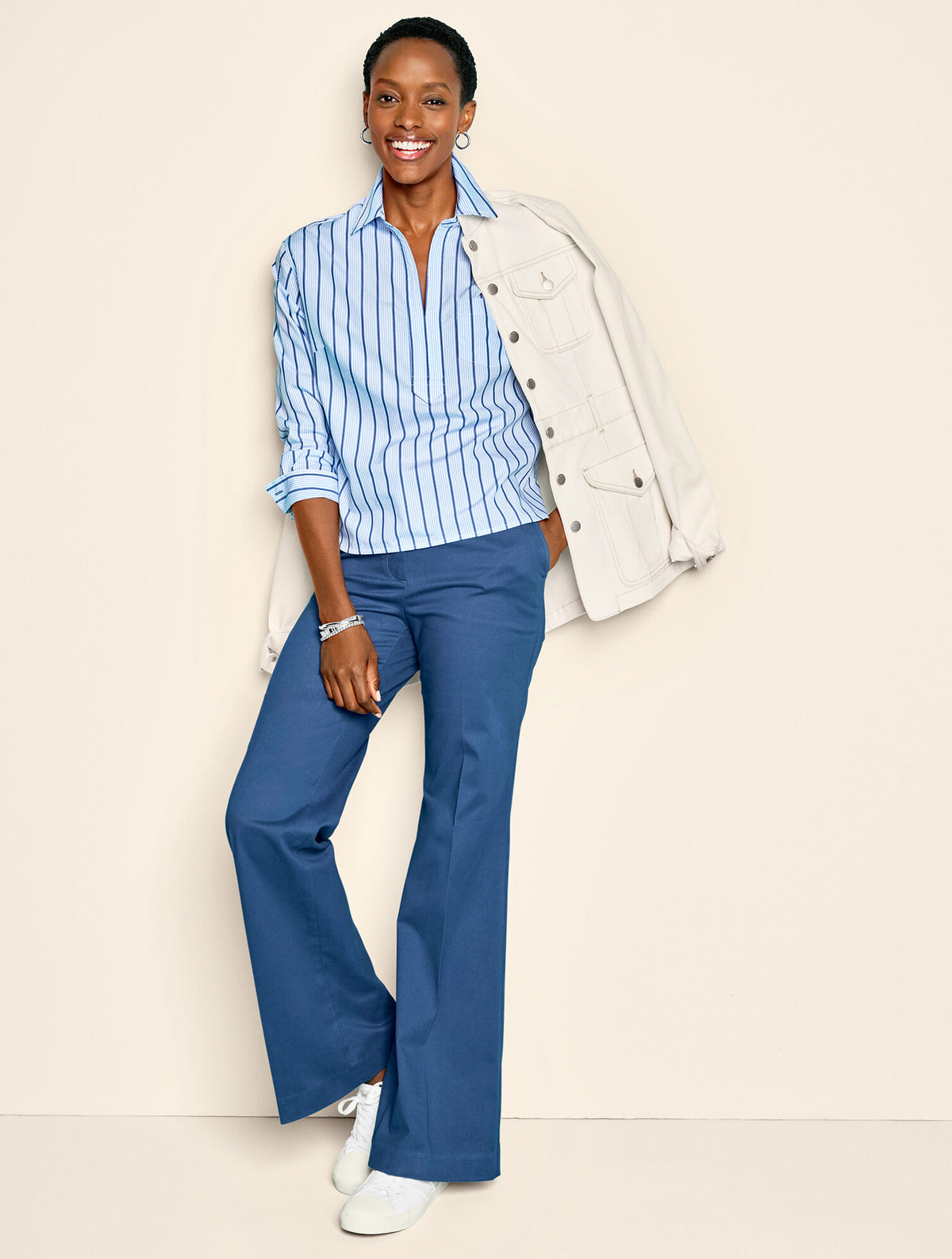 Talbots FLARE LEG TWILL PANTS
