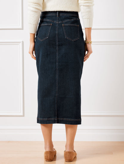 Talbots DENIM MIDI SKIRT - PARK WASH