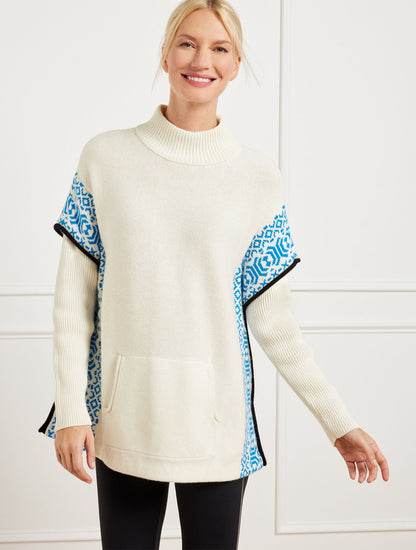Talbots TURTLENECK PONCHO - WINTERY GEO