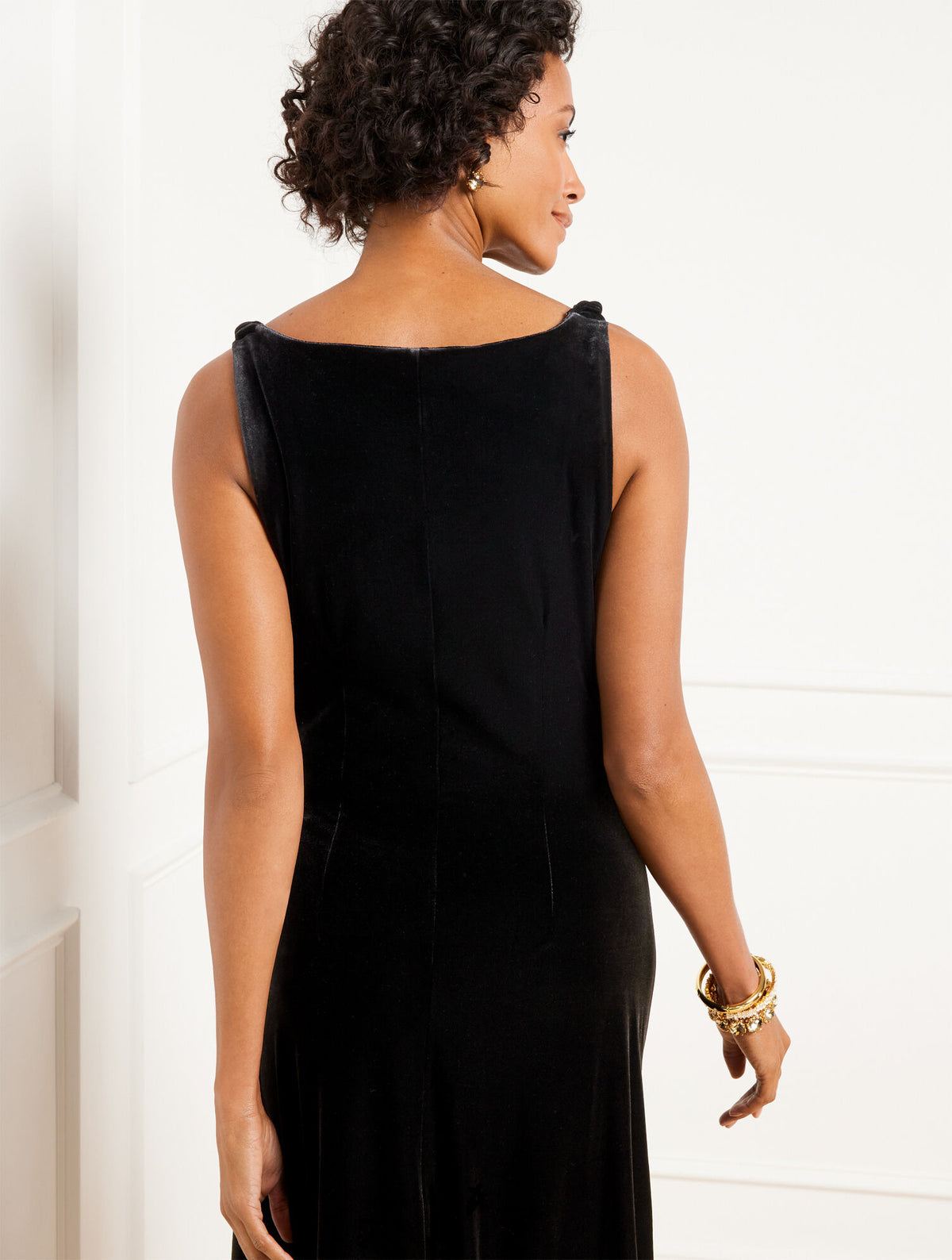 Talbots VELVET DRAPED MIDI DRESS