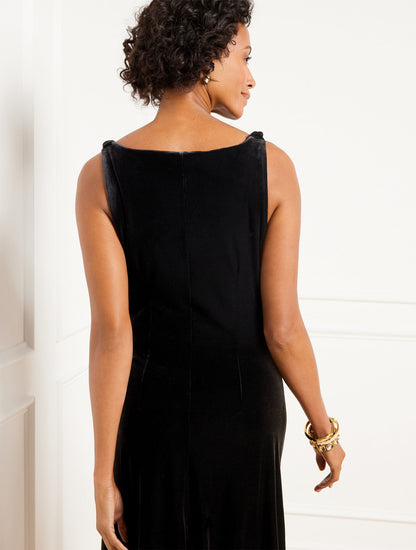 Talbots VELVET DRAPED MIDI DRESS