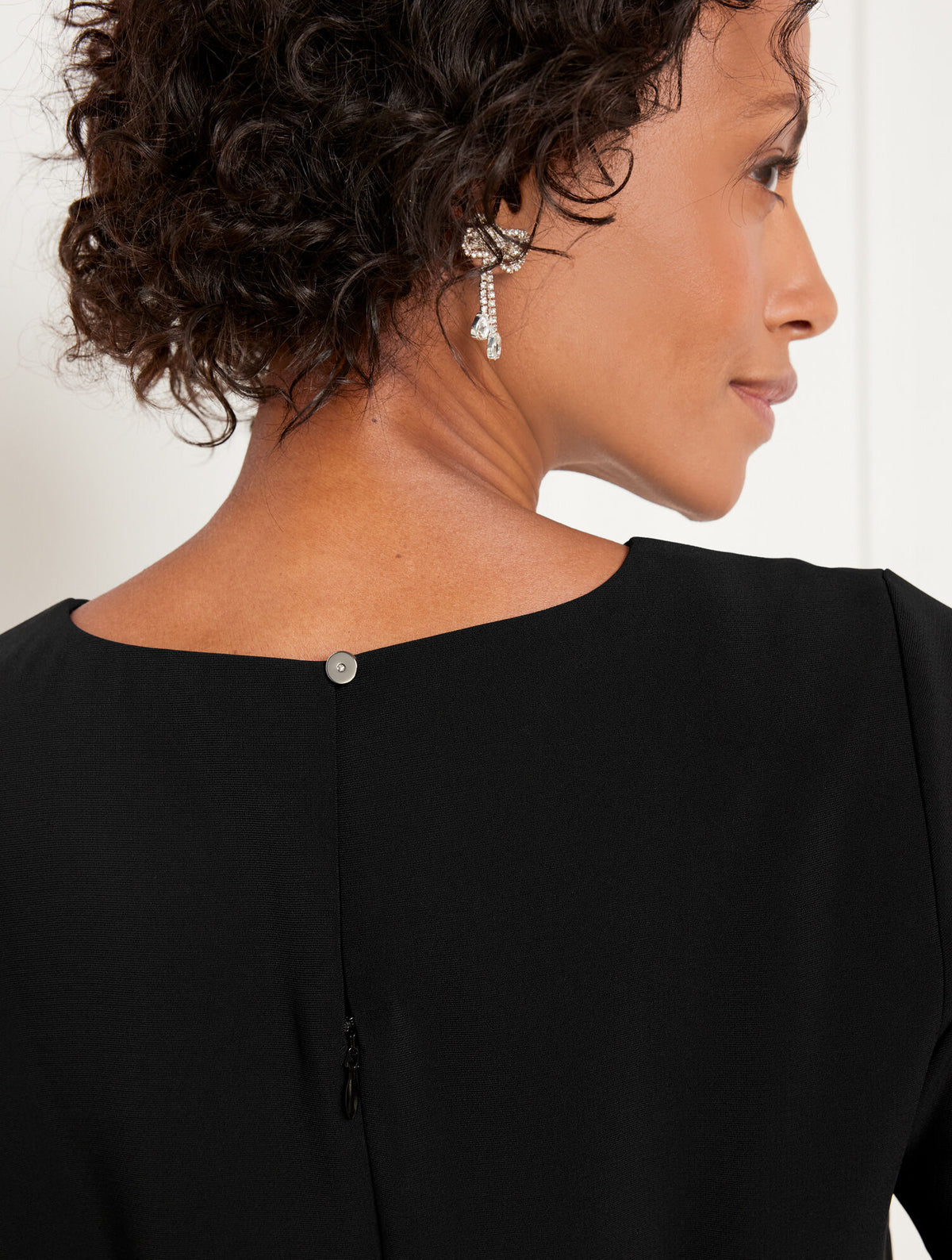 Talbots EMBELLISHED BOW CREPE A-LINE DRESS
