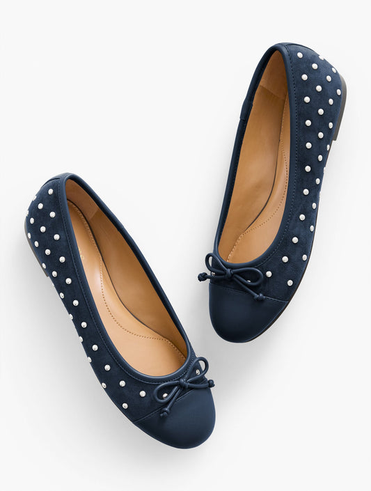 Talbots BLAIR STUDDED SUEDE BALLET FLATS