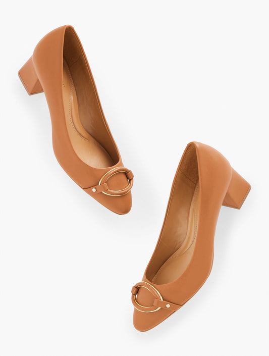 Talbots KAYLA BUCKLE BLOCK HEEL NAPPA PUMPS