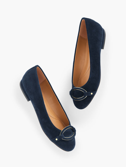 Talbots MADISON BUCKLE SUEDE BALLET FLATS
