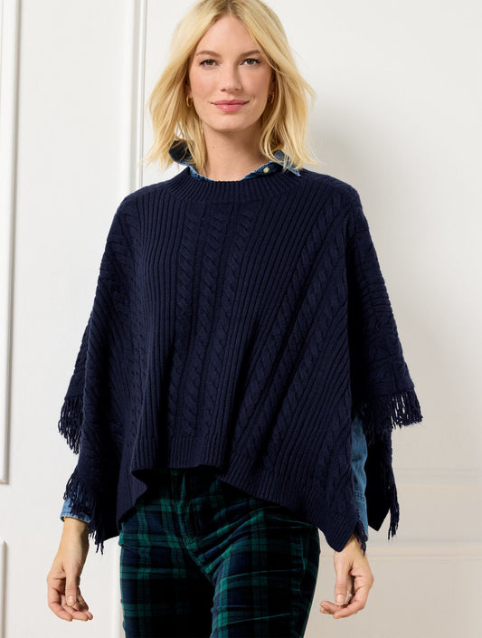 Talbots PLUS EXCLUSIVE CABLE KNIT PONCHO
