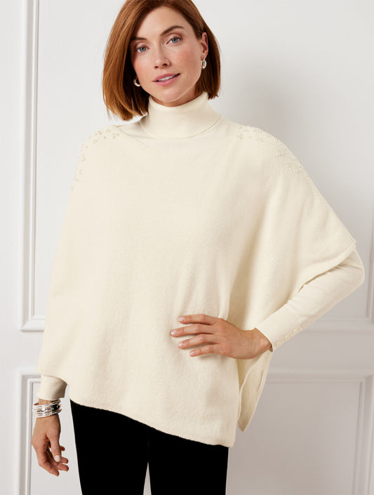 Talbots PEARL EMBELLISHED PONCHO