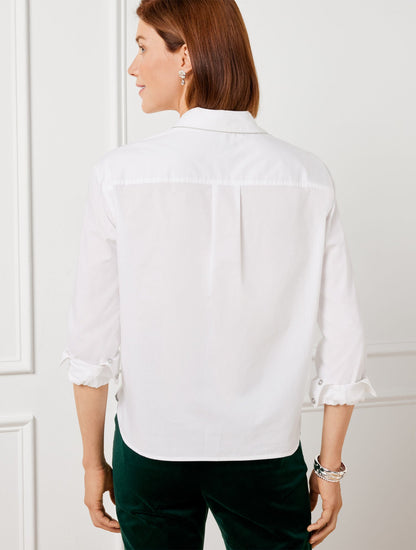 Talbots EMBELLISHED SHORT SHIRT