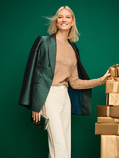 Talbots METALLIC POINTELLE SWEATER