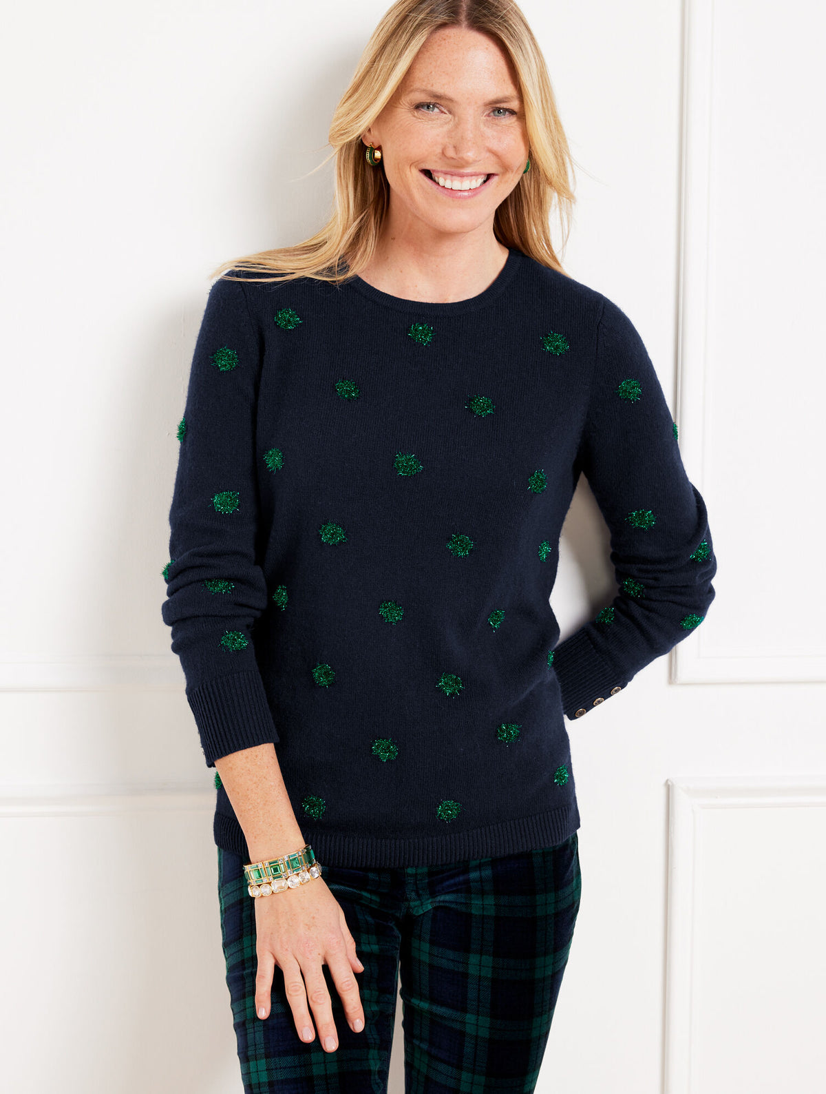 Talbots CREWNECK SWEATER - TINSEL DOT