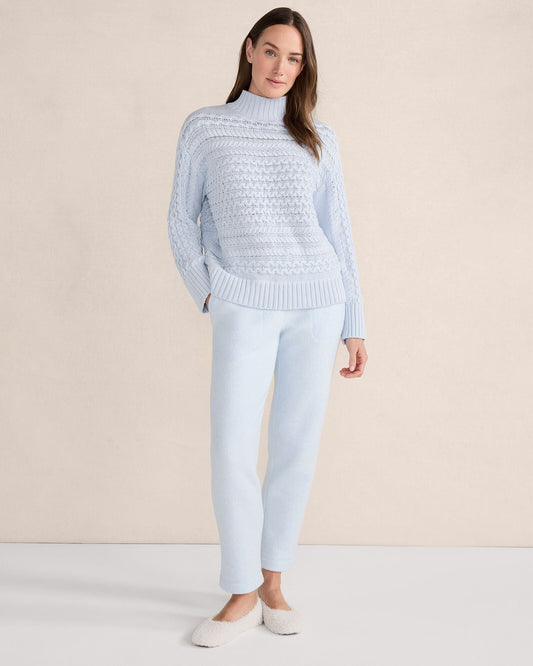 Talbots ORGANIC COTTON CABLE KNIT FUNNEL NECK SWEATER
