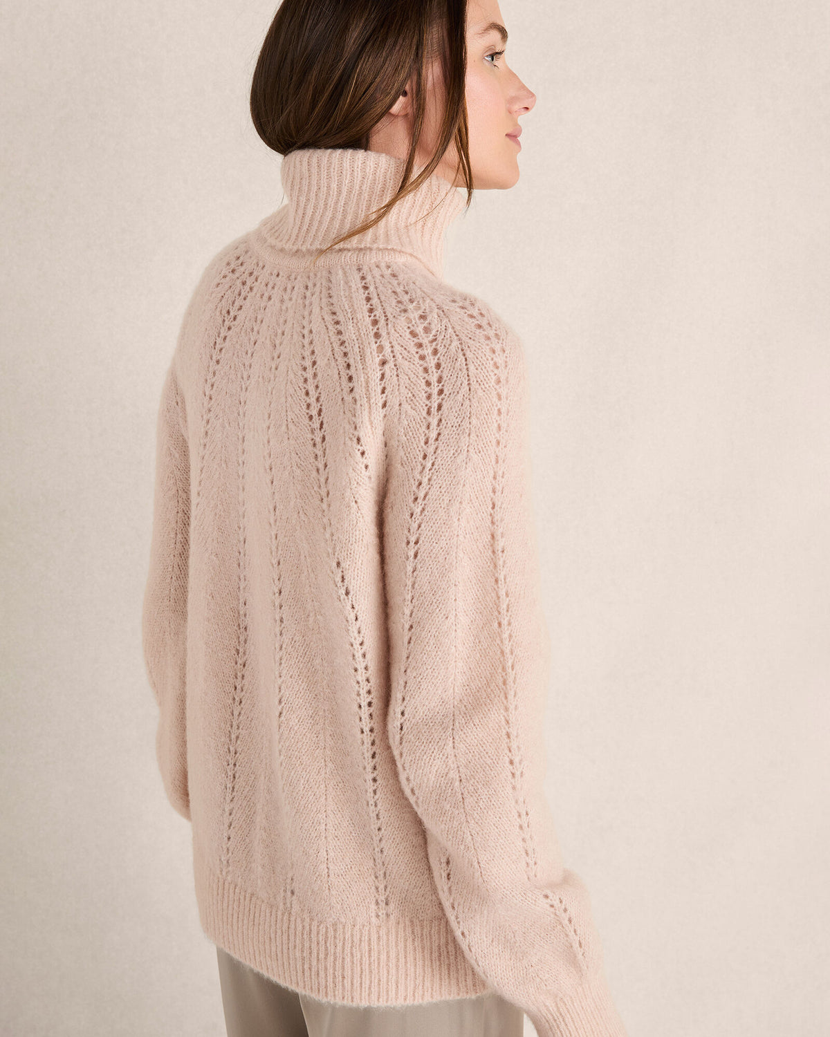Talbots LOFTY KNIT POINTELLE TURTLENECK SWEATER