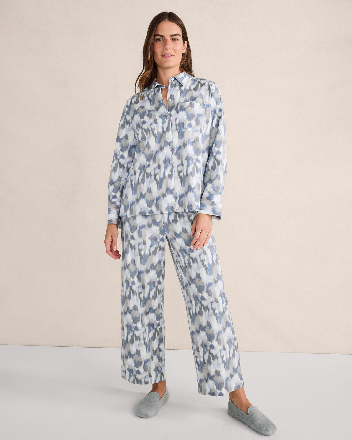 Talbots ORGANIC COTTON BRUSHSTROKE PAJAMA TOP