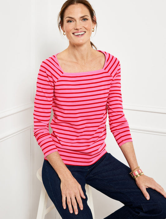 Talbots SQUARE NECK RAGLAN TEE