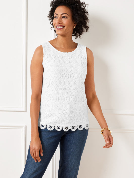 Talbots LACE FRONT SHELL