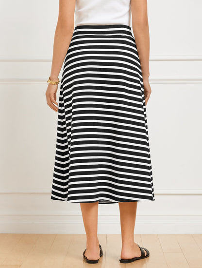 Talbots EFFORTLESS ULTRAKNIT A-LINE MIDI SKIRT - CROCUS STRIPE