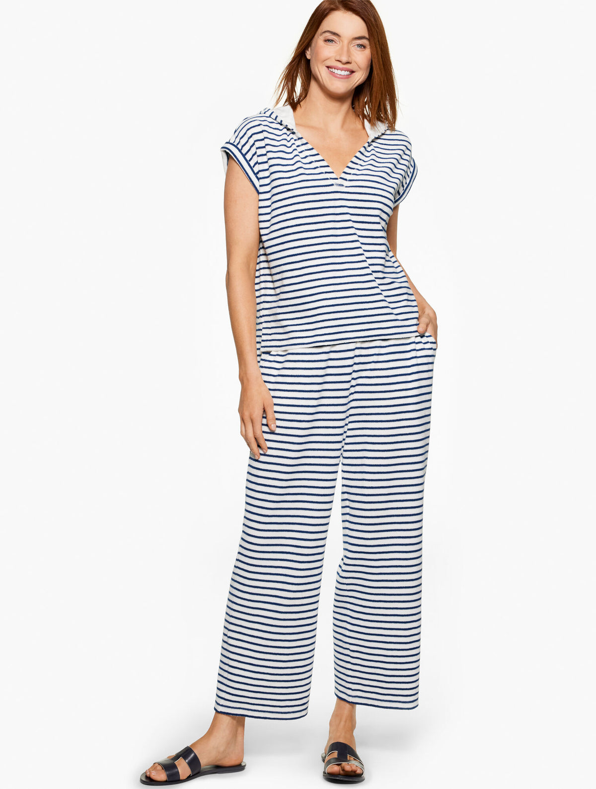 Talbots AQUA CLUB TERRY PANT COVER-UP - STRIPE
