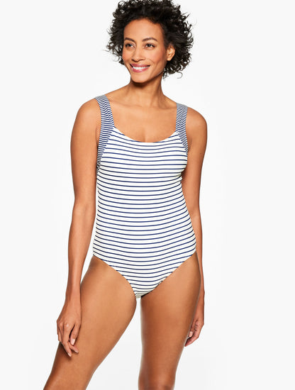 Talbots SUN OCEAN SAND SCOOP NECK ONE PIECE - CLASSIC STRIPE