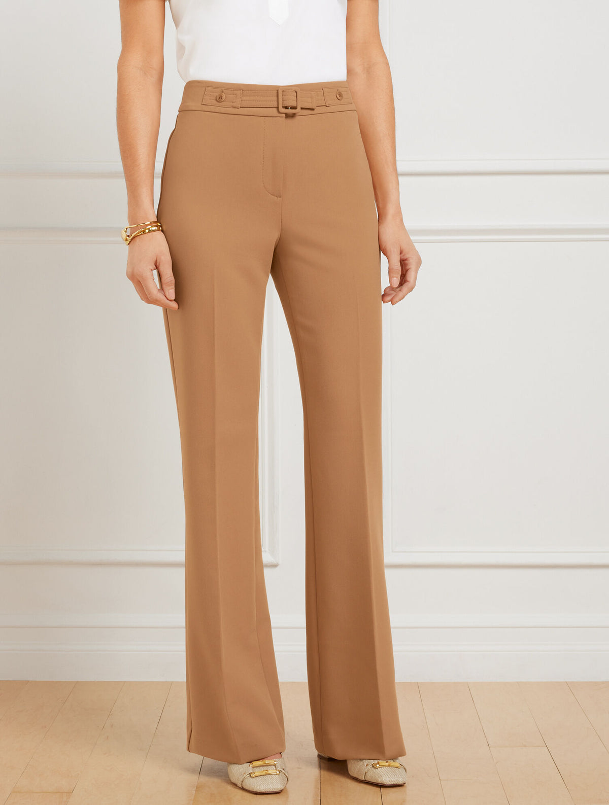 Talbots FLARE LEG BELTED TWILL PANTS