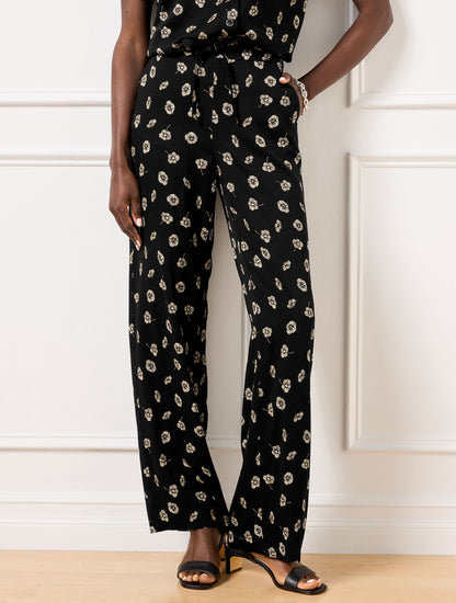 Talbots WIDE LEG PULL-ON PANTS - DECO FLOWERS