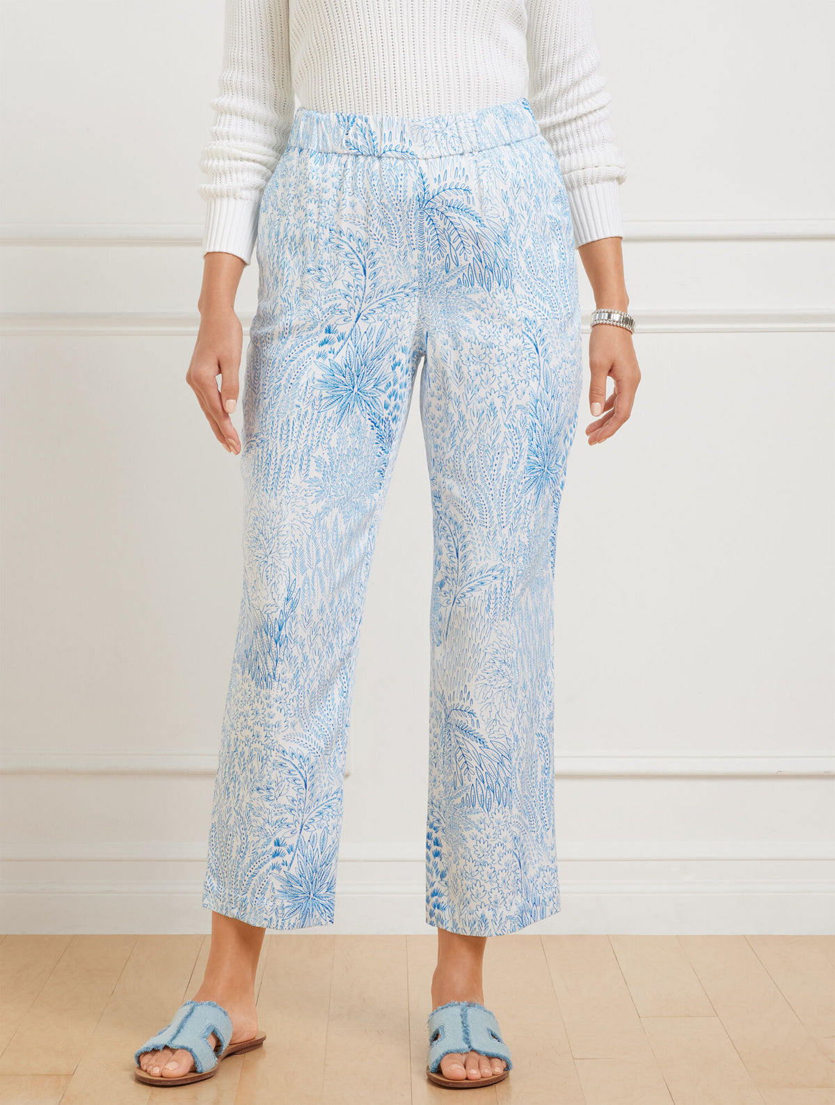 Talbots SLIM LEG CROP PANTS - BLISSFUL MEADOW