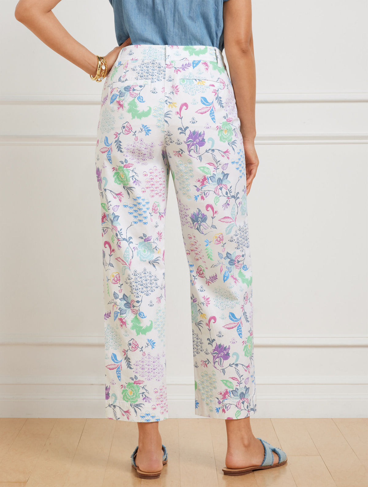 Talbots STRAIGHT CROP PANTS - WHIMSICAL JACOBEAN