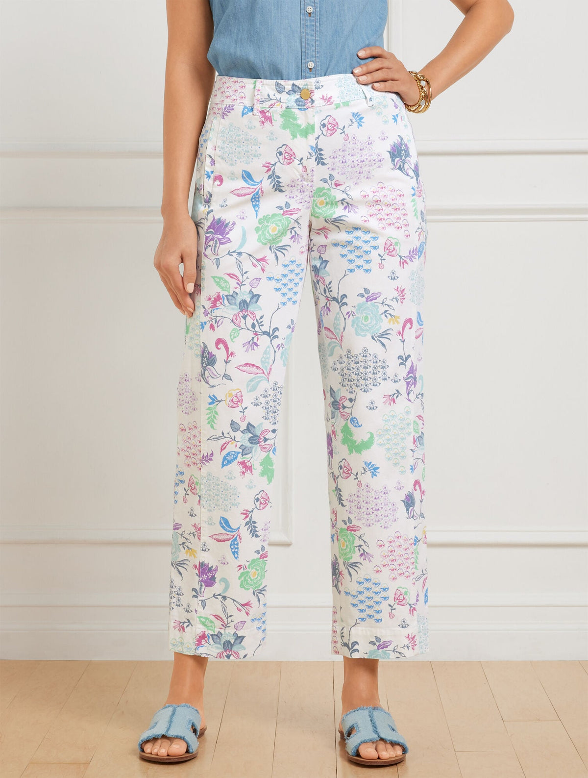 Talbots STRAIGHT CROP PANTS - WHIMSICAL JACOBEAN