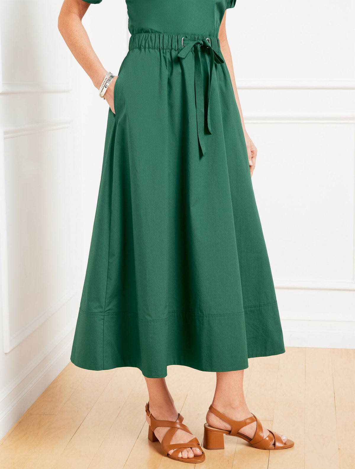 Talbots MODERN POPLIN DRAWSTRING SKIRT