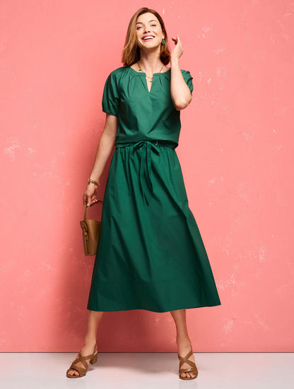 Talbots MODERN POPLIN DRAWSTRING SKIRT